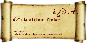 Östreicher Andor névjegykártya